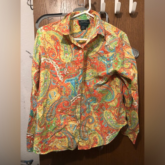Lauren Ralph Lauren Multicolor Paisley Blouse- 97A $50 or $45 w/offer - Picture 1 of 3